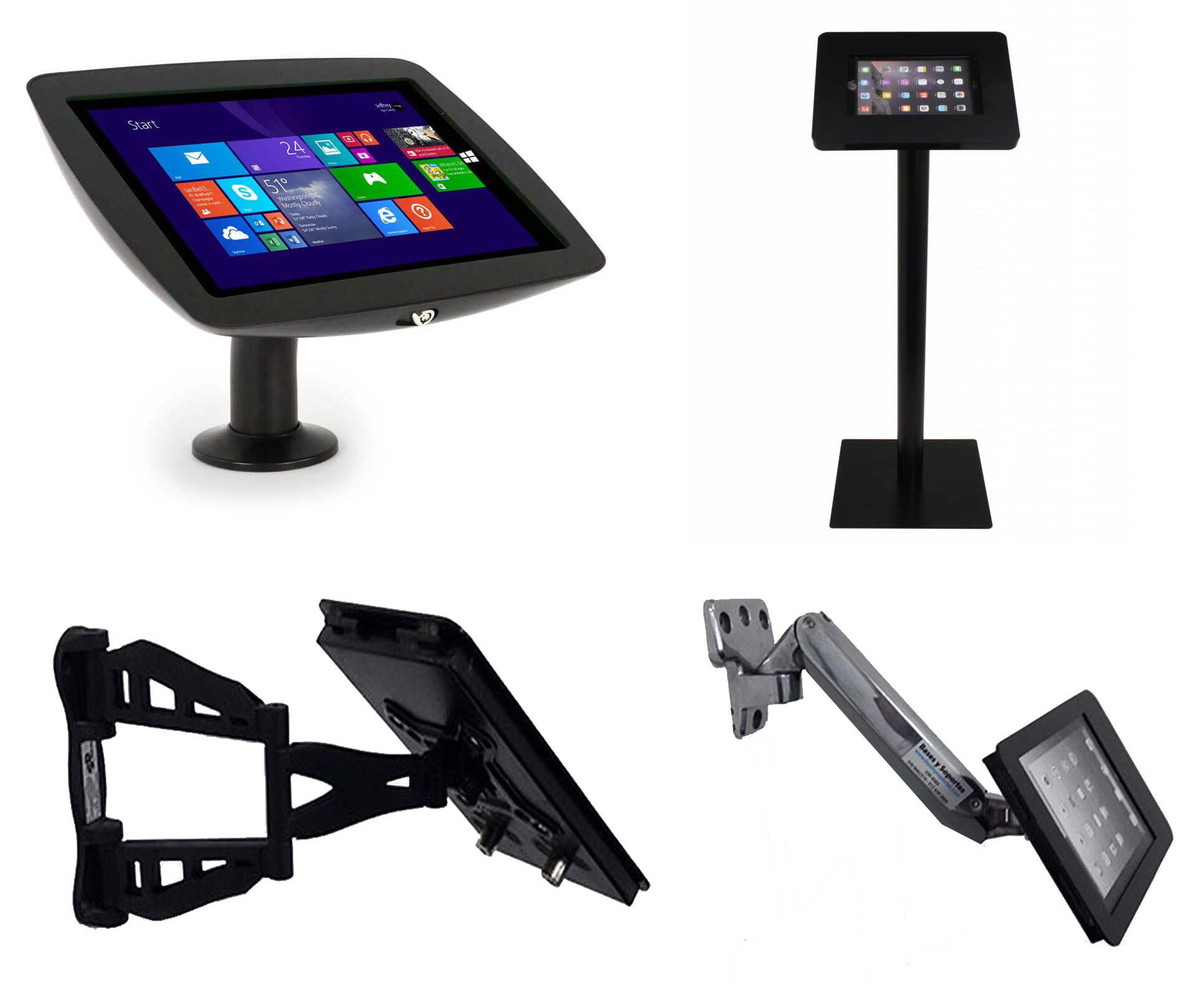 Soporte flexigas de doble brazo para laptop y monitor Soporte flexigas de doble brazo para laptop y monitor